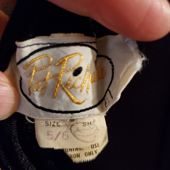 Vintage Pat Richards Black 70s Polyester Dress - Picture 6 of 8